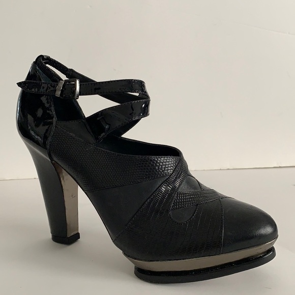 BCBG MaxAzria Leather Ankle Strap Platforms Shoes - Picture 2 of 16